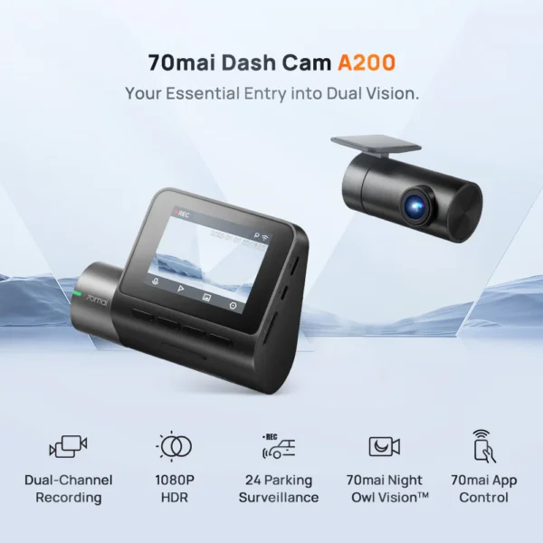 70MAI A200 DASH CAM DUAL CHANNEL 32GB