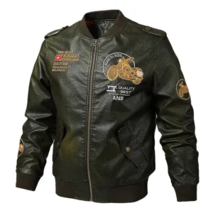 shopping (8) Men's Washed PU Leather V-Neck Motorcycle Jacket